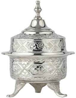 Marrakesch Orient & Mediterran Interior Zuckerdose Marokkanische Deko Zuckerdose Tischdeko Dose Bonboniere Nabila Silber, Aluminium, Metall, (1-tlg), Handarbeit