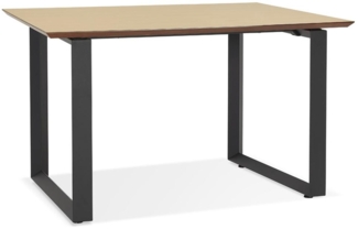 Kadima Design Arbeitstisch | 130x70 cm | Kompakt Design Homeoffice | Beige-Schwarz | Holz-Metall Schreibtisch