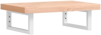 vidaXL Waschbeckenregal Wandmontage Stahl und Massivholz Buche 3302360