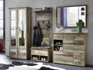 Garderoben-Set >Britta< in Driftwood Nachbildung - 274x188x40 (BxHxT)