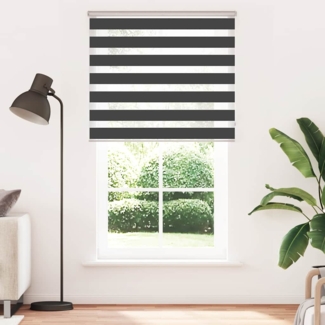 vidaXL Zebrarollo Schwarz 125x230 cm Stoffbreite 120,9 cm Polyester 4014292