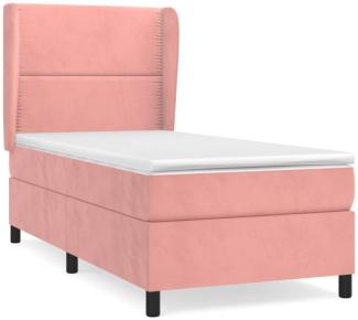 vidaXL Polsterbett mit Matratze Rosa 80x200 cm Samt