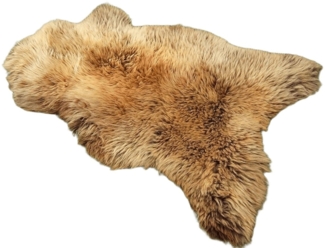 Provellus Fellteppich Skandinavisches Schaffell Creme-Braun XL ca. 110 cm