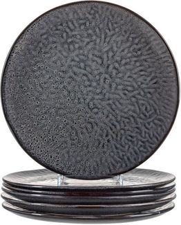 Leonardo MATERA Keramikteller 27 cm anthrazit 6er Set