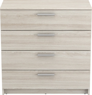 Calicosy 'PRICY' Kommode mit 4 Schubladen L79,6 cm, helles Eichenholzoptik - Shannon-Eiche