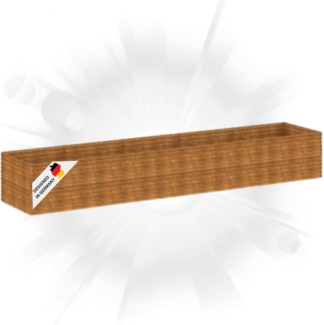 DELUKE® Hochbeet aus Cortenstahl AKSEL unten offen Hochbeet Metall Pflanzenbeet Metall Gartenbeet Blumenbeet Beet hoch Frühbeet für Garten Gemüsebeet, 479x100x69cm