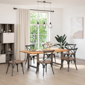 vidaXL Esstisch Hellbraun 200x100x74 cm Massivholz Eiche Rechteckig 3304548