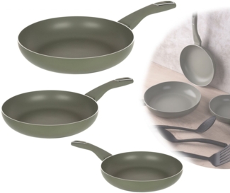 San Ignacio Bratpfannen Set Induktion Pfannenset 3 Pfannen Grün SG-6861