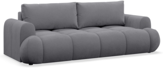 Selsey 'Ombo Doce' 3 Sitzer Schlafsofa mit Stauraum, hydrophobem Samtbezug, Grau