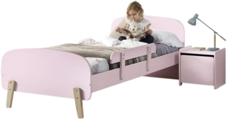 Kinderzimmer Set Karilynn 2 Bett mit Nachtkommode Holz+MDF rosa
