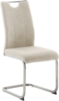 4er Set Schwingstuhl Teresina - Cappuccino / Edelstahl