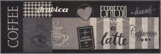 vidaXL Küchenteppich Waschbar Coffee Schwarz 60x180 cm Samt 136556