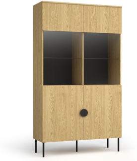 AX Living Vitrine für Wohnzimmer Brunelli 106,6 cm Eiche Baltic/Glas