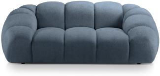 Micadoni Sofa Diana 2-Sitzer Strukturierter Samtstoff Jeansblau