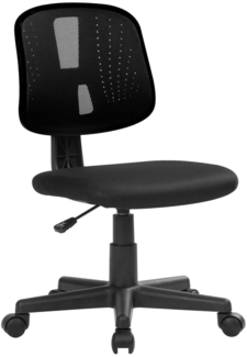 Dmora Stuhl mit Rädern Cefeo, Büroarbeitsstuhl, ergonomischer Bürositz, 49x43h81/93 cm, Schwarz