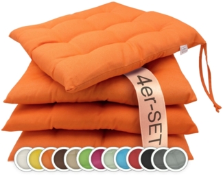 ZOLLNER Stuhlkissen, 40 x 40 x 3 cm, mit Bindebänder, für Indoor und Outdoor