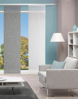 Vision S Vision S | Schiebevorhang Bambusoptik Digitaldruck | Pive 260 x 60 cm 1x Schiebewand inkl. Paneelwagen und Klemmleiste Grau