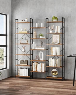 Bücherregale, Standregale, Regal mit 17 Fachböden, 6 Etagen, Verstellbarer Abstand, 24 x 152 x 186 cm, Tragfähigkeit 340 kg, Wohnzimmer, Büro