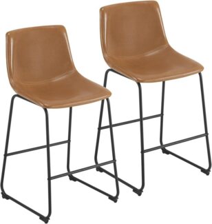 EUGAD Barhocker (2 St), Küchenstuhl Kunstleder, gepolstert, Metallbeinen