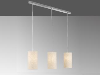 FISCHER & HONSEL LED Pendelleuchte, Dimmfunktion, LED wechselbar, Warmweiß, Designklassiker 110cm mehrflammig hängend 3x Lampenschirm Leinen Beige