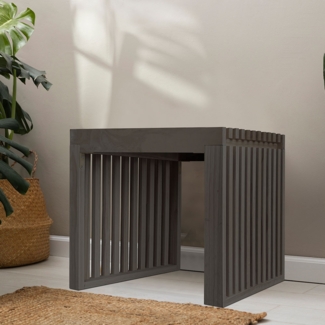 HOME DELUXE Sitzbank aus Holz LORA Schwarz - 50 cm