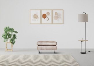 Places of Style Polsterhocker Pinto, mit Keder, Metallfüßen und auch in Cord Bezug erhältlich