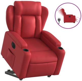 vidaXL Relaxsessel mit Aufstehhilfe Elektrisch Rot Kunstleder 3204563