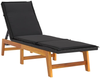 vidaXL Sonnenliege mit Kissen Poly Rattan & Massivholz Akazie 319723