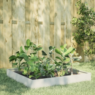 vidaXL Hochbeet Weiß 100x100x26 cm Stahl 851018