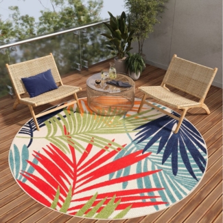 Tapiso Outdoorteppich PATIO, rund, Höhe: 6 mm, Indoor, Outdoor, Wohnzimmer, Balkon