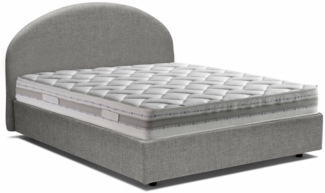 Dmora Amida Doppelbett, Bettkasten mit Stoffbezug, 100 % Made in Italy, Öffnung vorne, inklusive Matratze 160 x 190 cm, Grau