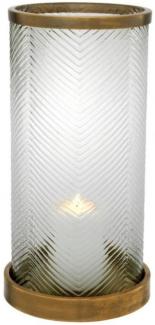 Casa Padrino Designer Windlicht / Kerzenleuchter Messing Finish 23 x H. 42 cm - Luxus Qualität