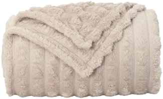 Überwurfdecke, Wohndecke Beige 150x130 cm Fleece