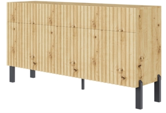 Selsey ‘Telire’ Sideboard 3-türig mit drei Schubladen und Lamellenfront, 154 cm – Eiche Artisan