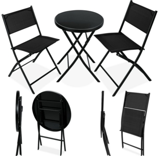 tectake Essgruppe Bistro-Set, (Set, 3-tlg), klappbar, für 2 Personen