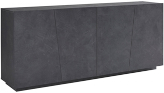 Dmora Kommode Apollo, 4-türiges Küchen-Sideboard, Wohnzimmer-Buffet, 100 % Made in Italy, 200 x 43 x 86 cm, Schiefer,