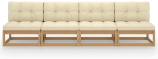 vidaXL 4-Sitzer-Gartensofa mit Kissen Kiefer Massivholz 3076392