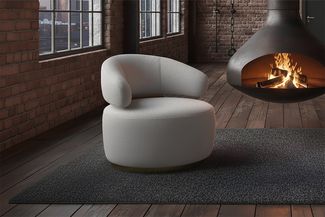 KAWOLA Sessel FARA Drehsessel Stoff grau 75 x 76 x 74 cm