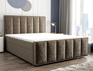 AX LIVING Boxspringbett kaufen 140x200 Arcini Braun – Komfortbett mit Stil