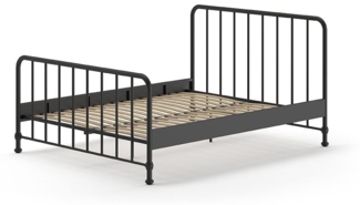 Metallbett Kay 167x207x110 Doppelbett Metall Schwarz matt