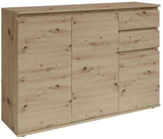 Brest Kommode in Artisan Eiche Optik - Modernes Sideboard mit viel Stauraum - 119 x 84 x 35 cm (B/H/T)