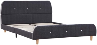 vidaXL Bettgestell ohne Matratze Dunkelgrau Stoff 135x190 cm 281098