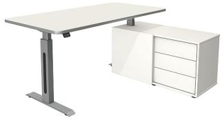 Kerkmann Move 1 Schreibtisch Steh und Sitztisch style mit Sideboard anthrazit