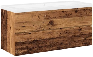 vidaXL Waschbeckenunterschrank mit Einbaubecken Altholz-Optik 3328927