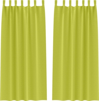 vidaXL Verdunkelungs-Vorhänge mit Ringen Grün Polyester 4107611