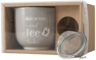 BOLTZE Teeglas Teebecher mit Sieb - Abwarten und Tee trinken