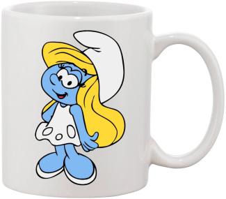 Blondie & Brownie Tasse Schlumpfine Schlumpf Schlumpfhausen Papa Schlumpf Smurf, Keramik