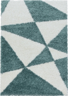 Hochflor Teppich Tarra Läufer - 60x110 cm - Blau