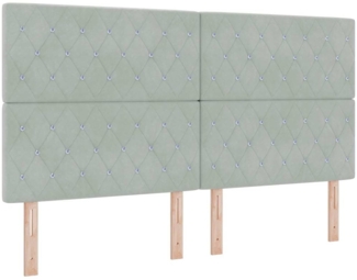vidaXL Boxspringbett mit Matratze Hellgrau 180 x 200 cm Samt 3339782