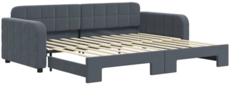 vidaXL Tagesbett Ausziehbar Dunkelgrau 90x200 cm Samt 3196930